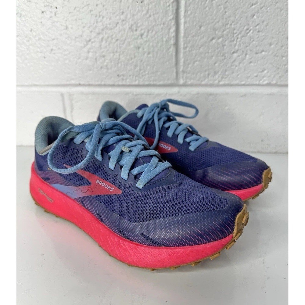Brooks‎ Catamount Shoes Womens Size 8 Blue Pink Trail Running Athletic Sneakers